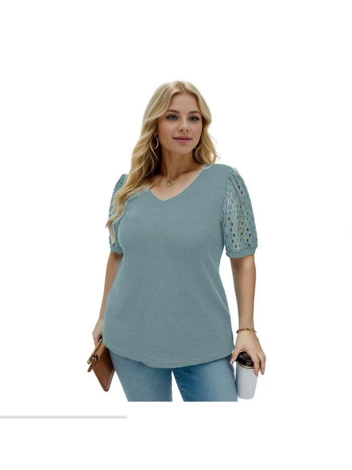 EASTHER Sequin Tops Women Double Lined Fitted Basic T Shirts Crew Neck Long Sleeve Crop Top