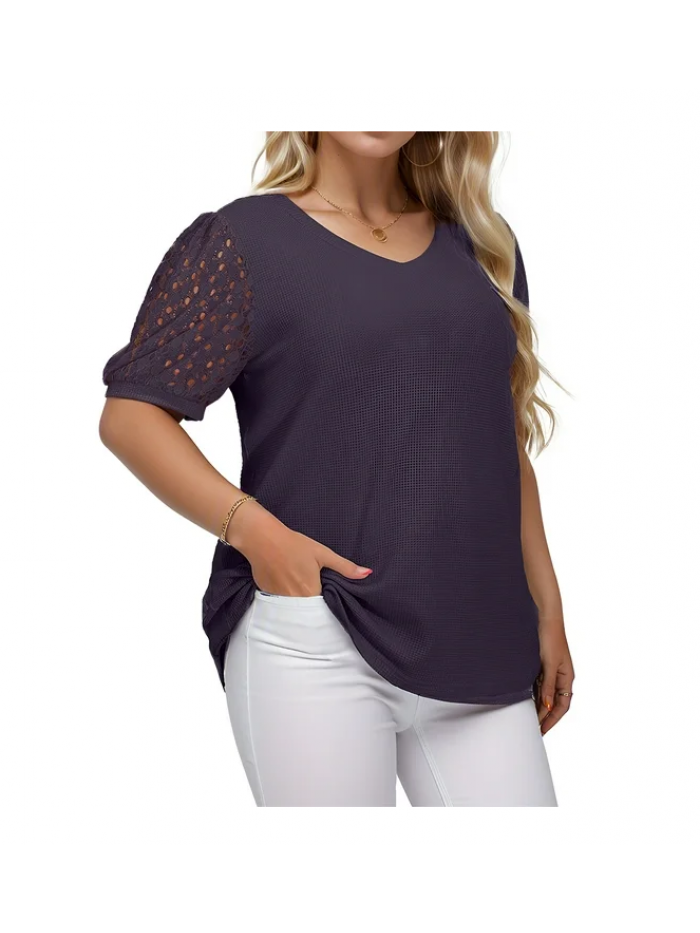 EASTHER Sequin Tops Women Double Lined Fitted Basic T Shirts Crew Neck Long Sleeve Crop Top