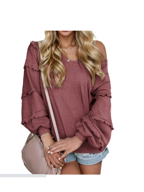 EASTHER Womens Casual Off Shoulder Tops Long Sleev...