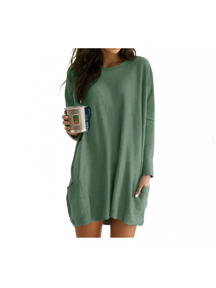 EASTHER Womens Long Sleeve Tunic Tops for Leggings with Pockets 2023 Fall Long Sweatshirt
