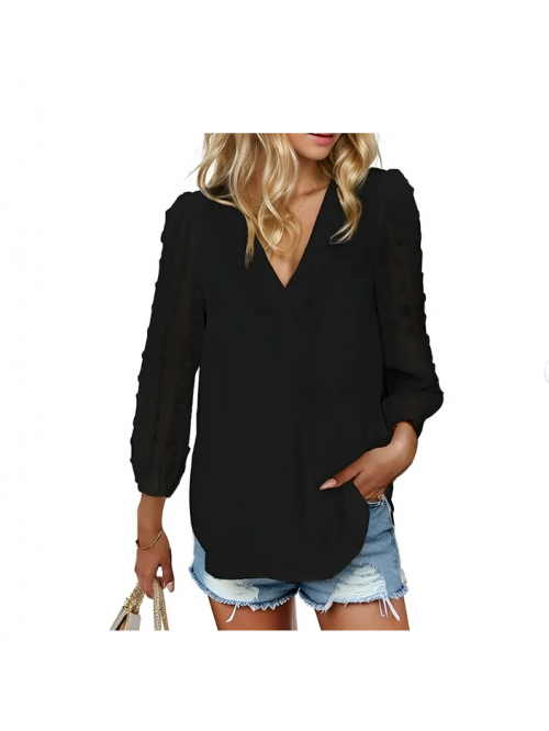 EASTHER Christmas Blouses Women's Long Sleeve Pom ...