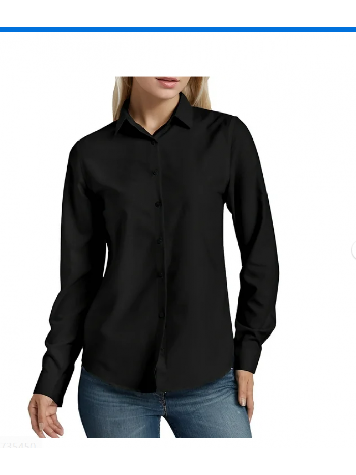 EASTHER Womens Blouses Soft Wrinkle Free Button Down Shirts for Women Solid Short/Long Sleeve Striped Formal Work Dress Blouses Tops Christmas Sweatshirts White XXL