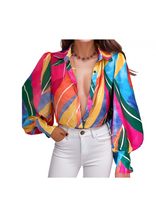 EASTHER Womens Fall Tops Button Down Shirts Print ...