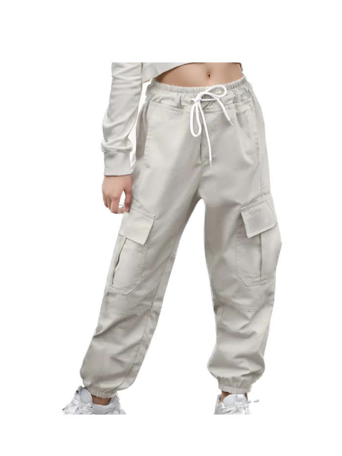 EASTHER Womens Cargo Pants High Waisted Wide Leg Casual Pants Streetwear Trousers