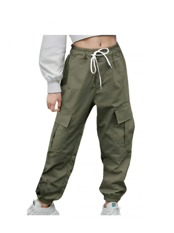 EASTHER Womens Cargo Pants High Waisted Wide Leg Casual Pants Streetwear Trousers