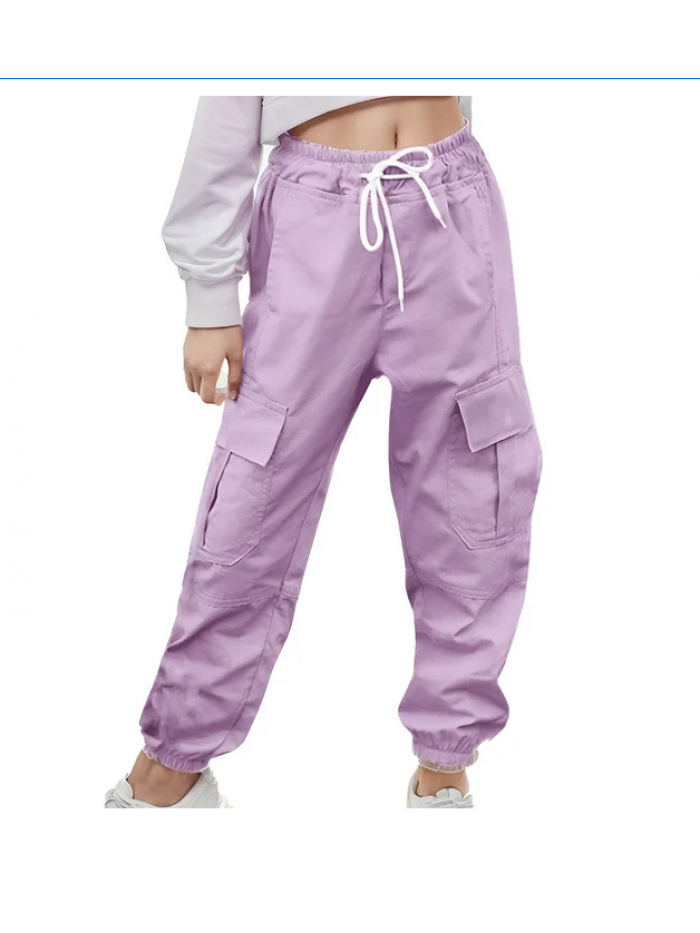 EASTHER Womens Cargo Pants High Waisted Wide Leg Casual Pants Streetwear Trousers