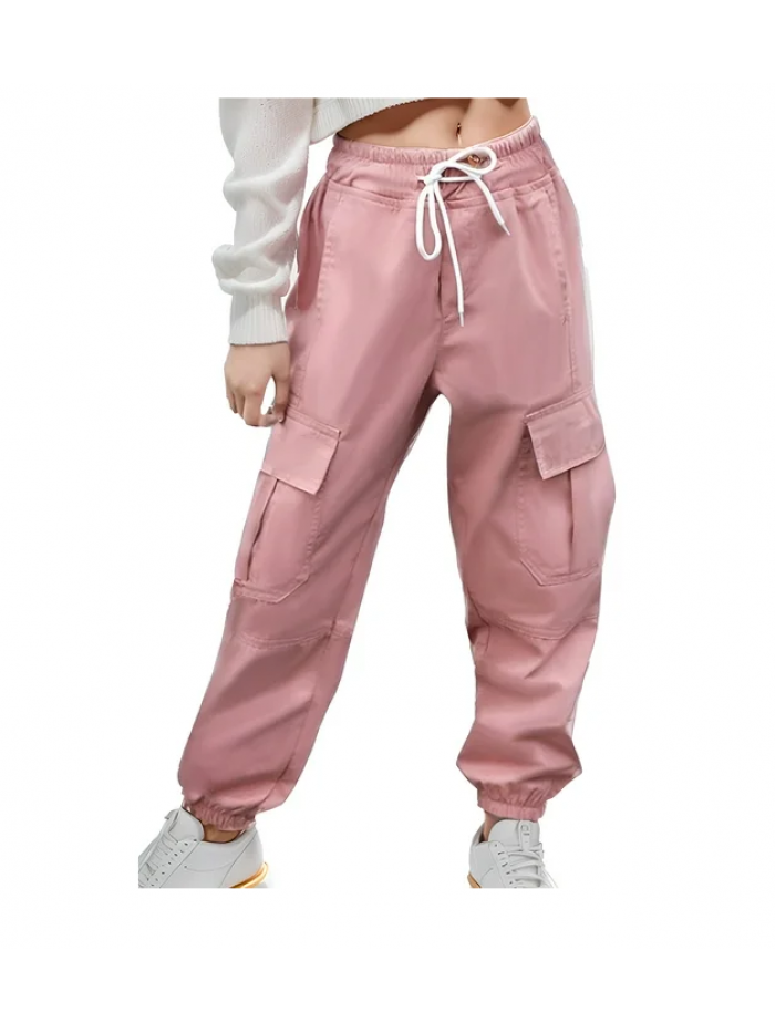 EASTHER Womens Cargo Pants High Waisted Wide Leg Casual Pants Streetwear Trousers