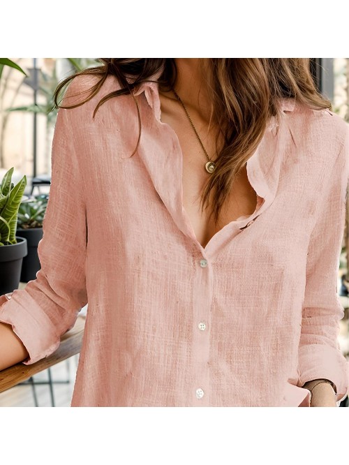 EASTHER Womens Long Sleeve Button Down Tops Casual...