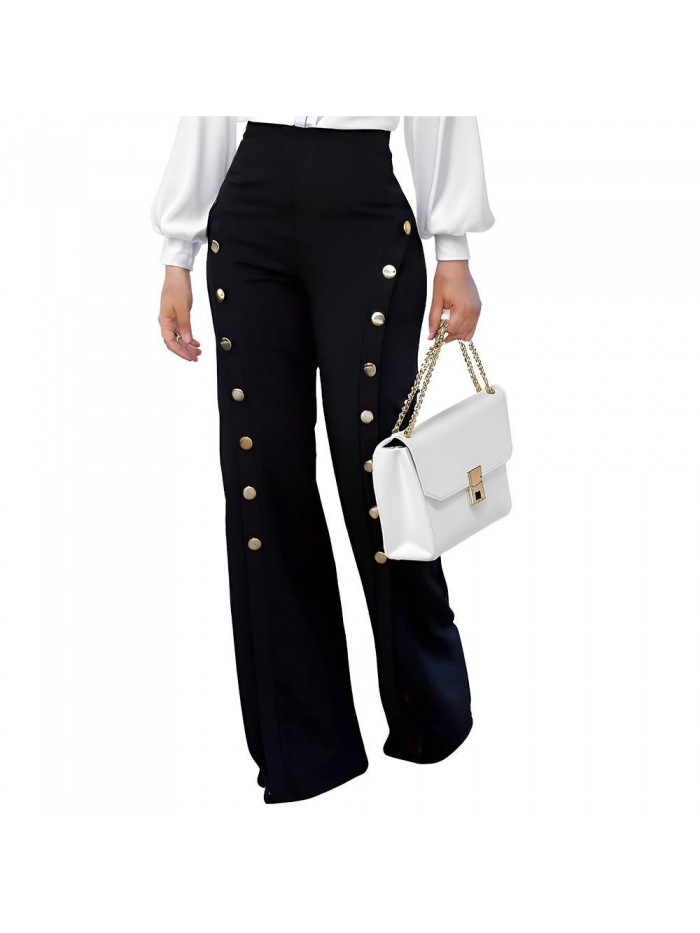 EASTHER Women's High Waisted Stretchy Bootcut Pull On Dress Pants Casual Work Pants